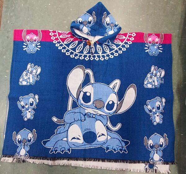 Lilo & Stitch Ohana Hooded Poncho Blanket (Blue)