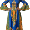 The Majestic Azure Dashiki Maxi Dress
