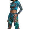 The Ocean Swirl Tie-Dye Crop Top & Slit Pants Set
